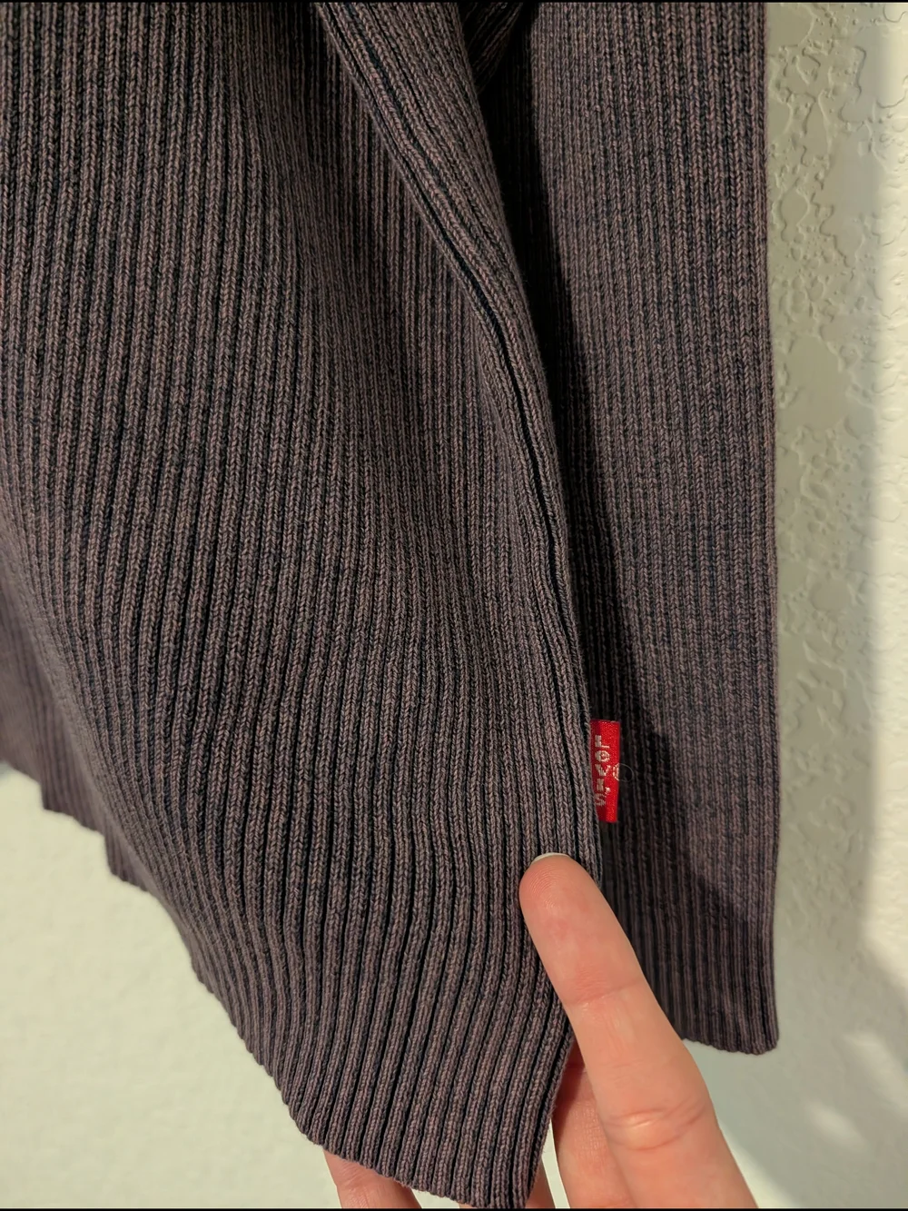 Levi's Vintage Men's Purple Ribbed Cotton Mock Neck Quarter Zip Sweater XL